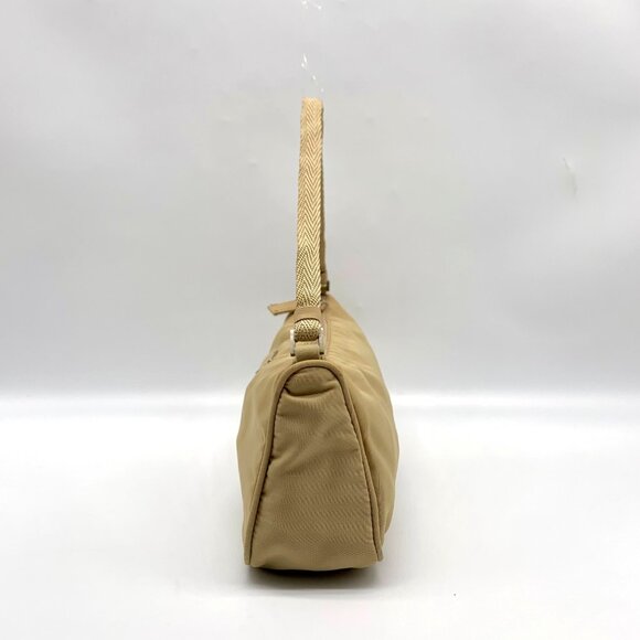 Prada Beige Tessuto Nylon Small Pouch Vintage Handbag - Picture 4 of 12